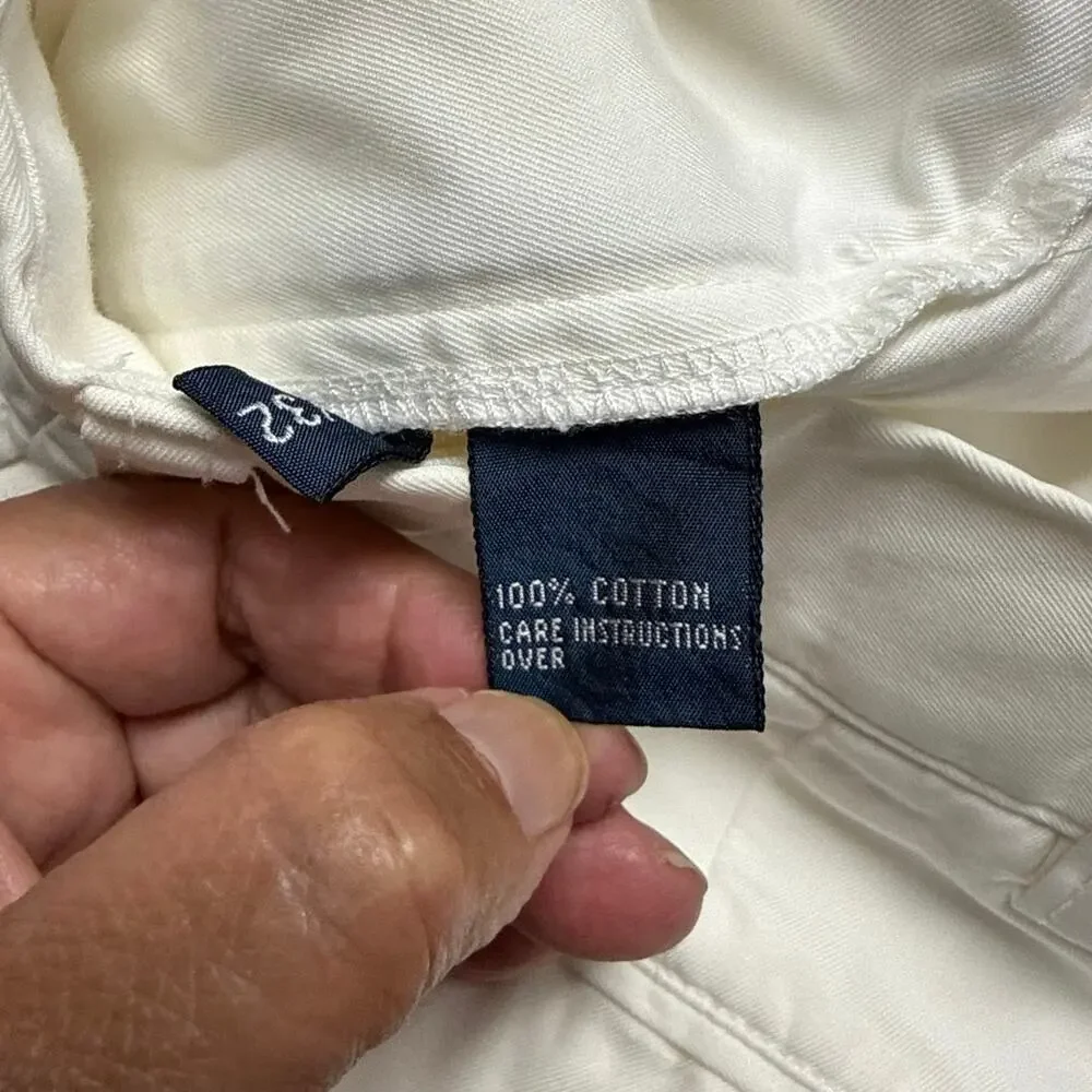 Vintage Polo Ralph Lauren Men’s 38x32 Hammond Pant Chino White Cuffed Preppy
